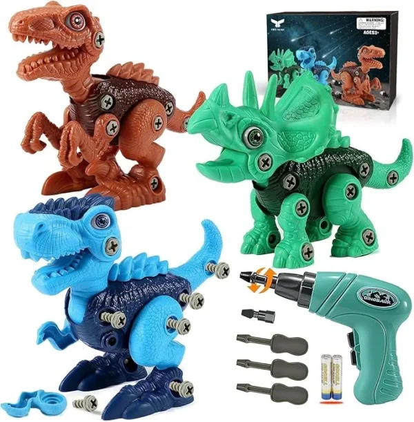 Dinosaur Take-Apart STEM Toy – Building Set with Electric Drill for Kids Ages 3–8